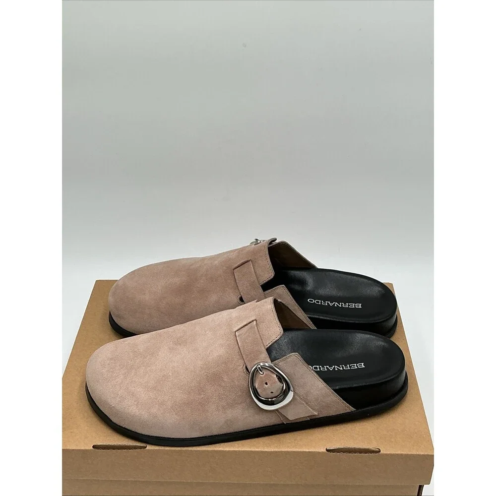 Bernardo Easton Clogs Women's US 9 Brown Suede Slip On Casual Shoes Eby4497